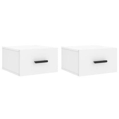 Comodini a Muro 2 pz Bianchi 35x35x20 cm