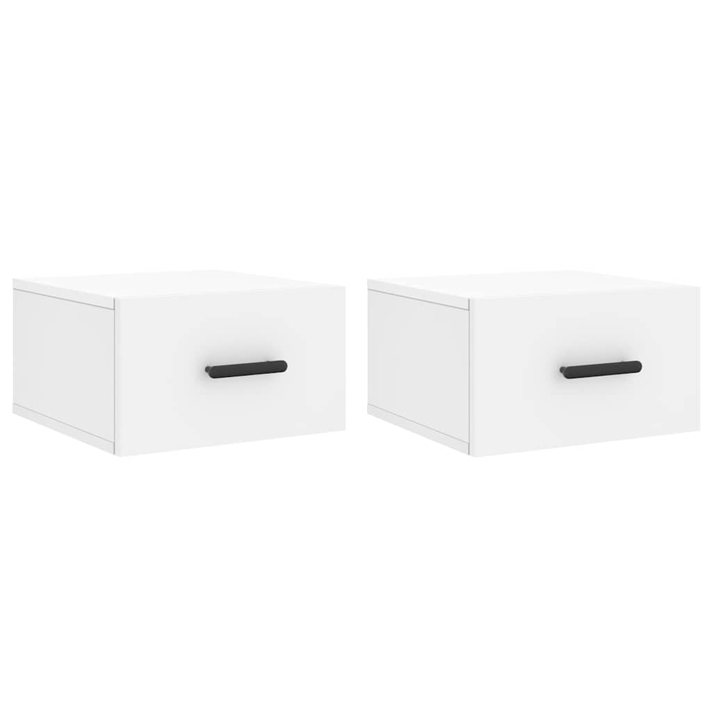 Comodini a Muro 2 pz Bianchi 35x35x20 cm