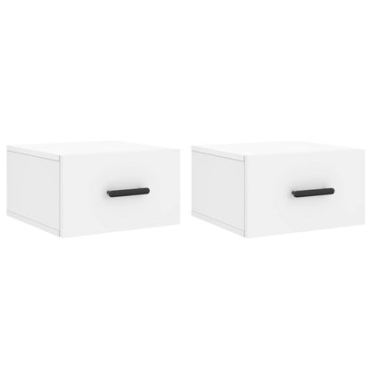 Comodini a Muro 2 pz Bianchi 35x35x20 cm