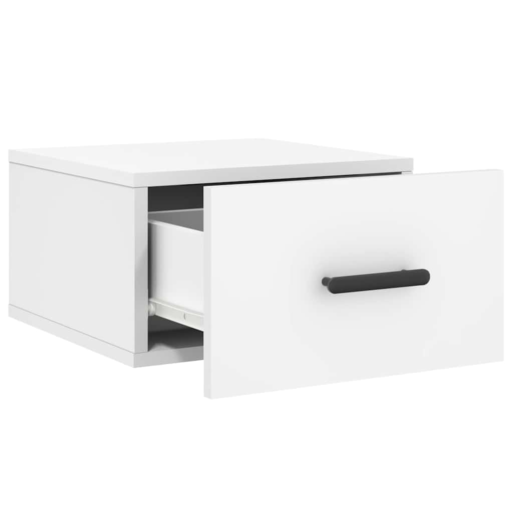 Comodini a Muro 2 pz Bianchi 35x35x20 cm