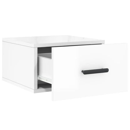 Comodini a Muro 2 pz Bianco Lucido 35x35x20 cm