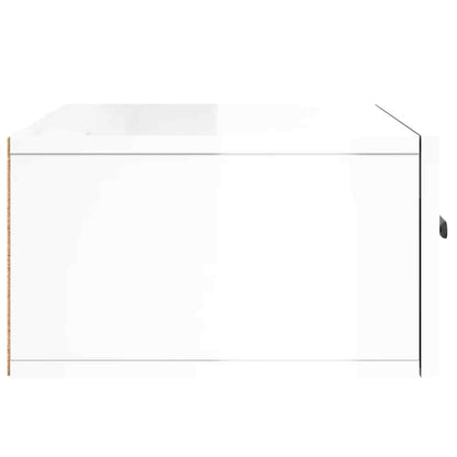 Comodini a Muro 2 pz Bianco Lucido 35x35x20 cm