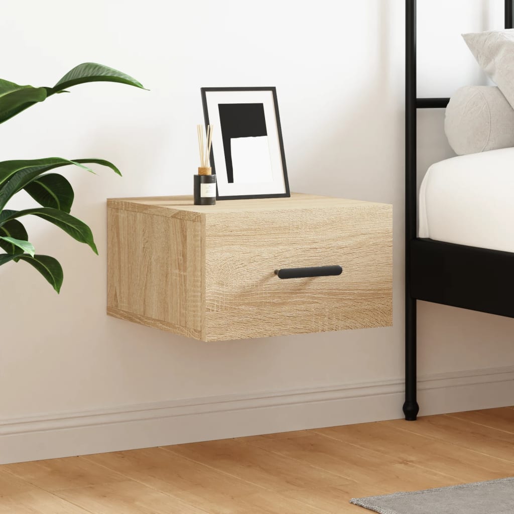 Comodino a Muro Rovere Sonoma 35x35x20 cm | homemem39