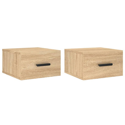 Comodini a Muro 2 pz Rovere Sonoma 35x35x20 cm