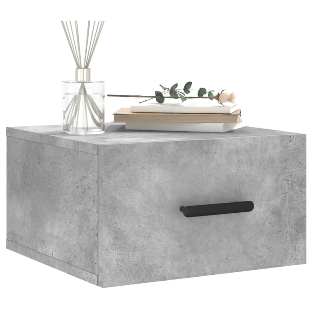 Comodino a Muro Grigio Cemento 35x35x20 cm | homemem39