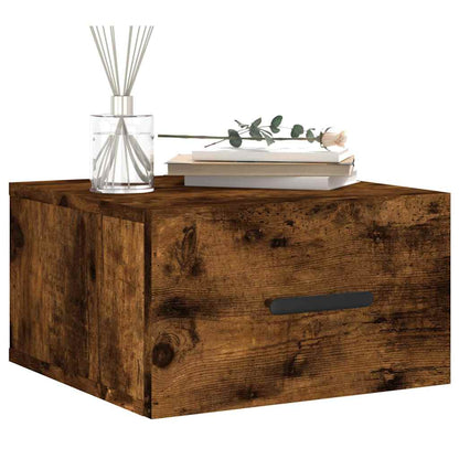 Comodini a Muro 2 pz Rovere Fumo 35x35x20 cm