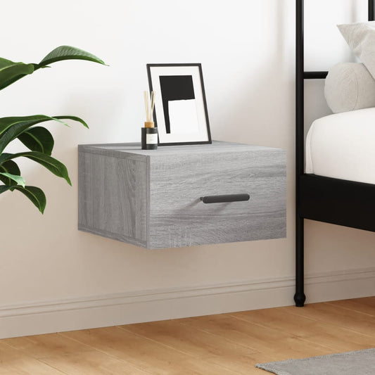 Comodino a Muro Grigio Sonoma 35x35x20 cm | homemem39