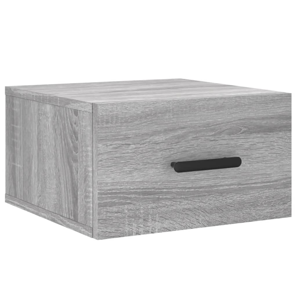 Comodini a Muro 2 pz Grigio Sonoma 35x35x20 cm