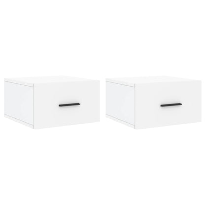 Comodini a Muro 2 pz Bianchi 35x35x20 cm