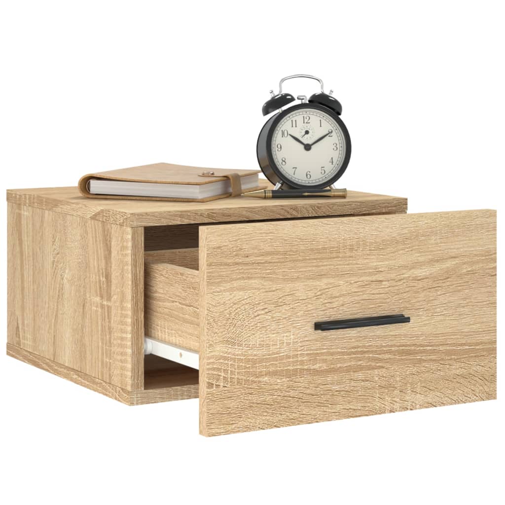 Comodino a Muro Rovere Sonoma 35x35x20 cm