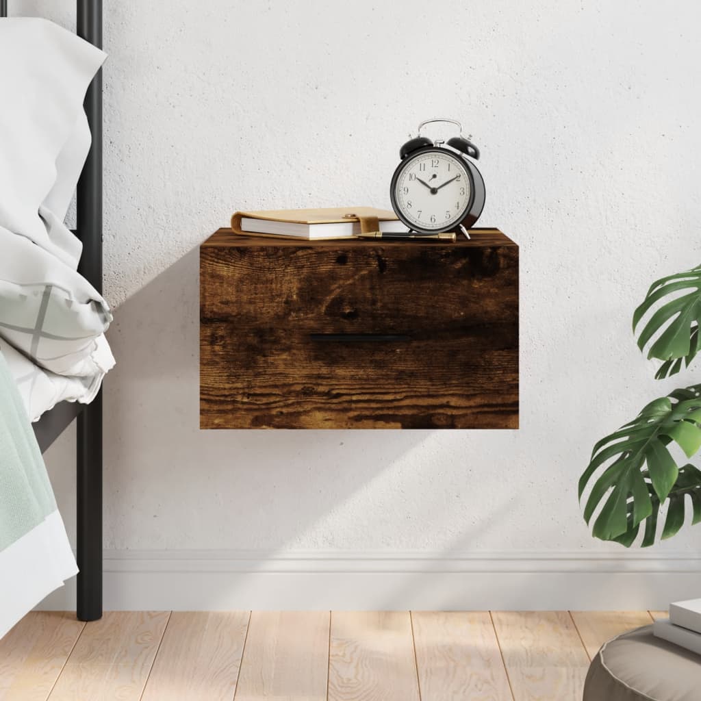 Comodino a Muro Rovere Fumo 35x35x20 cm | homemem39