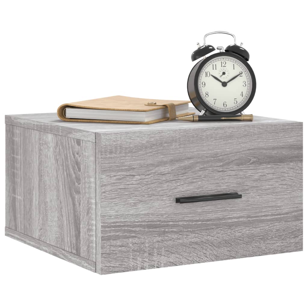 Comodino a Muro Grigio Sonoma 35x35x20 cm | homemem39