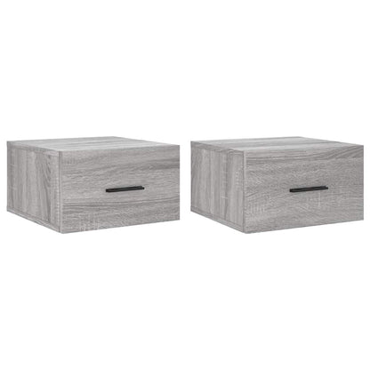 Comodini a Muro 2 pz Grigio Sonoma 35x35x20 cm