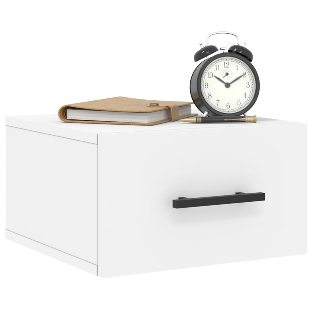 Comodino a Muro Bianco 35x35x20 cm | homemem39