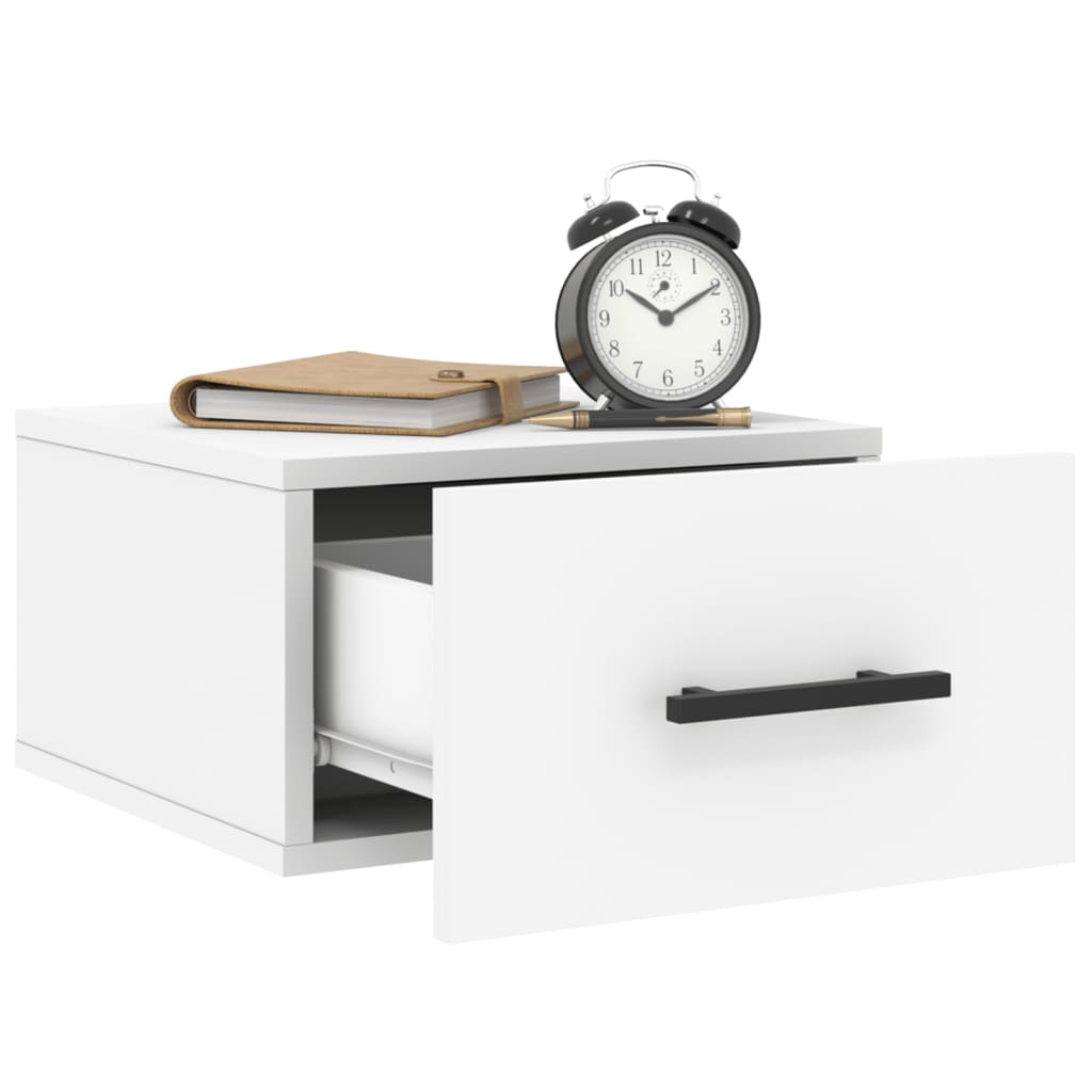 Comodino a Muro Bianco 35x35x20 cm | homemem39