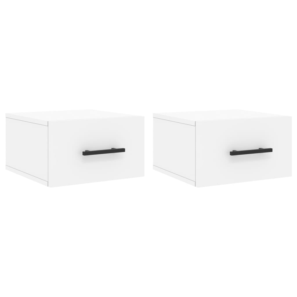 Comodini a Muro 2 pz Bianchi 35x35x20 cm | homemem39