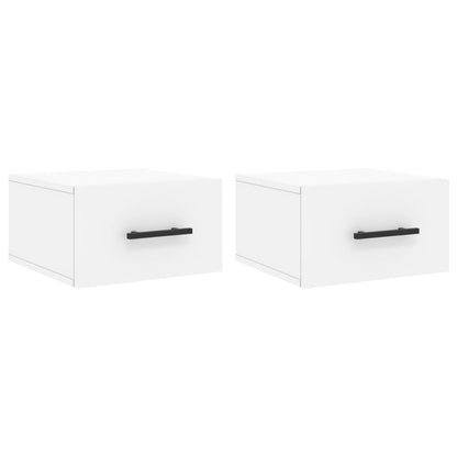 Comodini a Muro 2 pz Bianchi 35x35x20 cm
