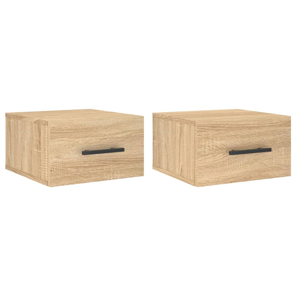 Comodini a Muro 2 pz Rovere Sonoma 35x35x20 cm | homemem39