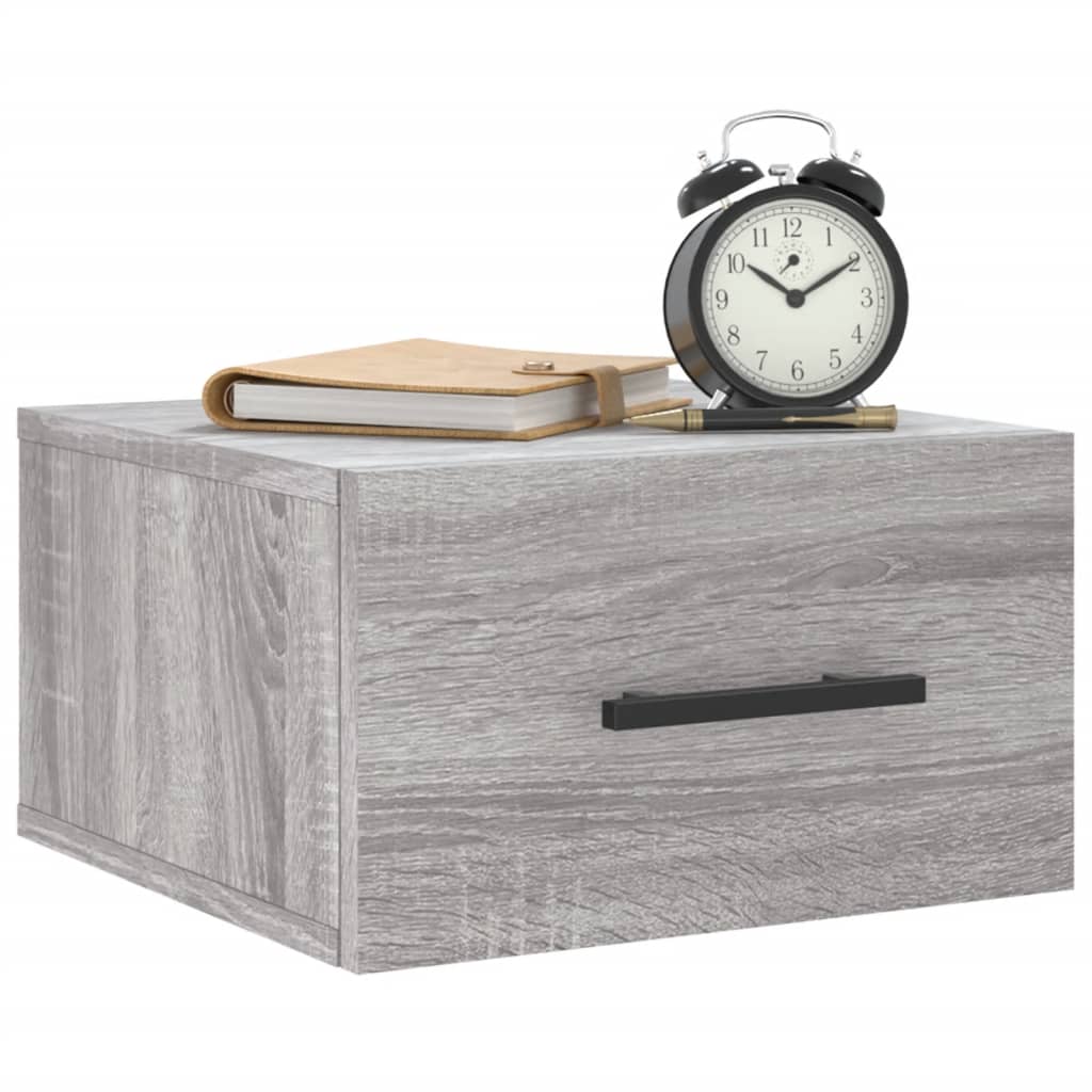 Comodino a Muro Grigio Sonoma 35x35x20 cm | homemem39
