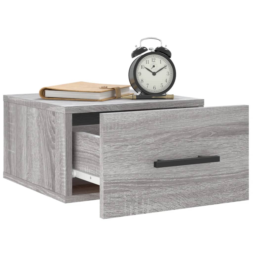Comodino a Muro Grigio Sonoma 35x35x20 cm | homemem39