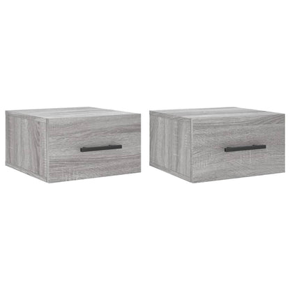 Comodini a Muro 2 pz Grigio Sonoma 35x35x20 cm - homemem39
