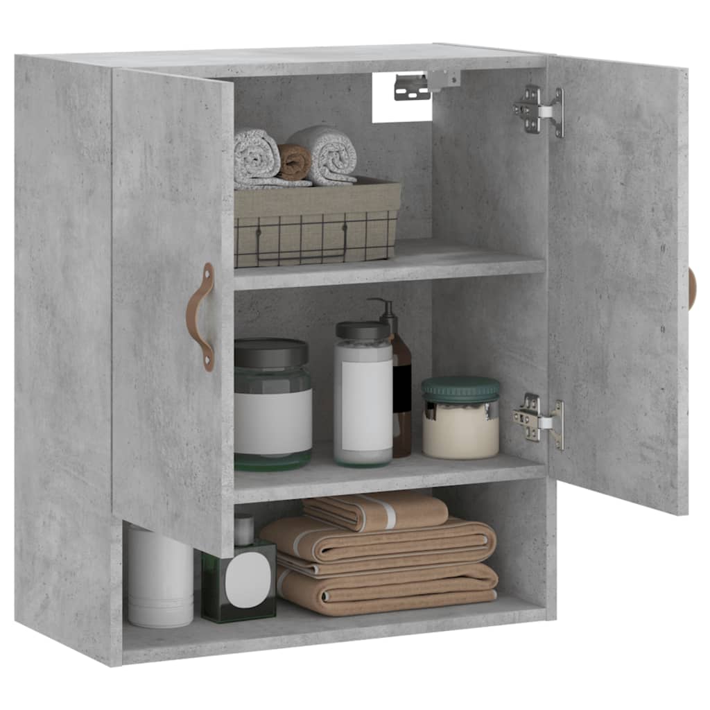 Armadietto a Muro Grigio Cemento 60x31x70 cm Legno Multistrato