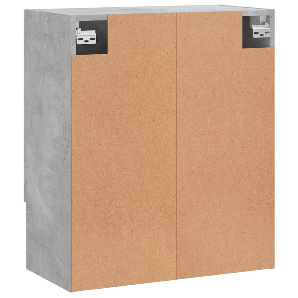 Armadietto a Muro Grigio Cemento 60x31x70 cm Legno Multistrato