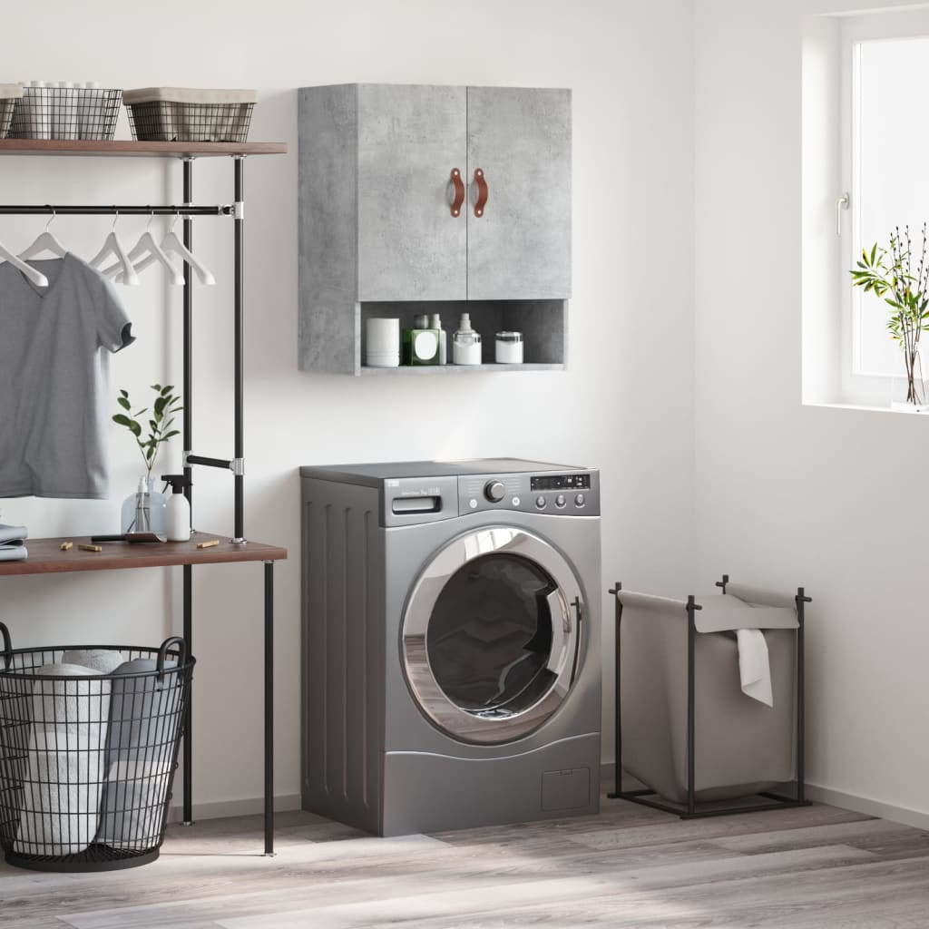 Armadietto a Muro Grigio Cemento 60x31x70 cm Legno Multistrato | homemem39