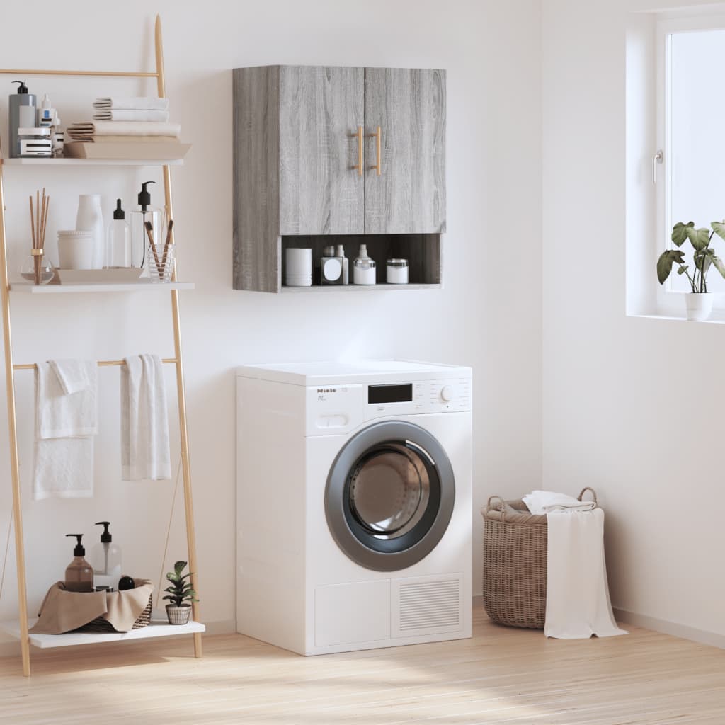 Armadietto a Muro Grigio Sonoma 60x31x70cm in Legno Multistrato | homemem39