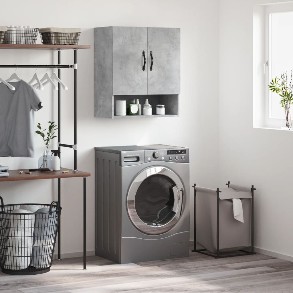 Armadietto a Muro Grigio Cemento 60x31x70 cm Legno Multistrato | homemem39