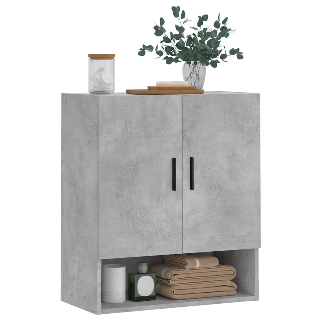 Armadietto a Muro Grigio Cemento 60x31x70 cm Legno Multistrato