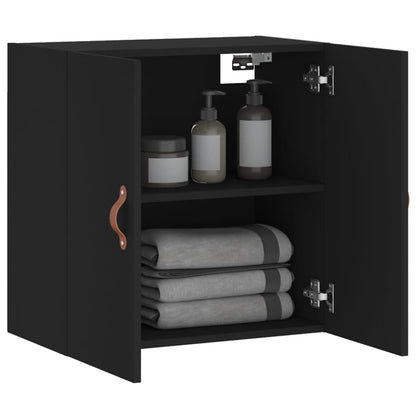 Black Wall Cabinet 60x31x60 cm in Multilayer Wood