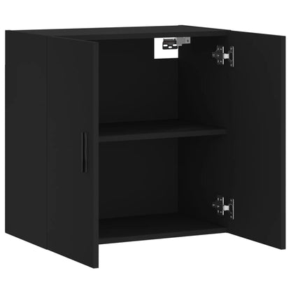 Black Wall Cabinet 60x31x60 cm in Multilayer Wood