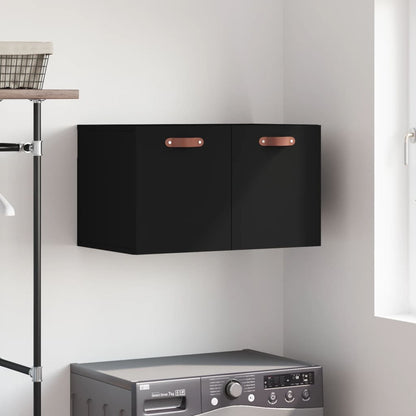 Mobile a Parete Nero 60x36,5x35 cm in Legno Multistrato