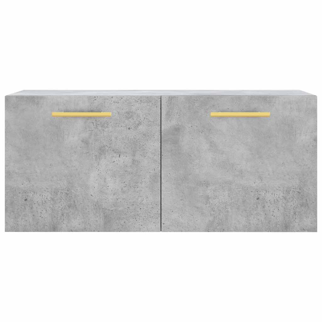 Mobile a Parete Grigio Cemento 80x36,5x35 cm Legno Multistrato