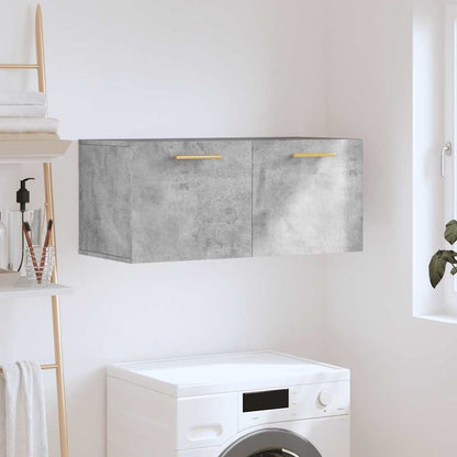 Mobile a Parete Grigio Cemento 80x36,5x35 cm Legno Multistrato