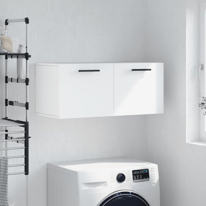 Mobile a Parete Bianco 80x36,5x35 cm in Legno Multistrato | homemem39