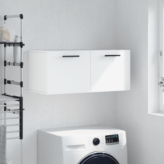 Mobile a Parete Bianco 80x36,5x35 cm in Legno Multistrato | homemem39