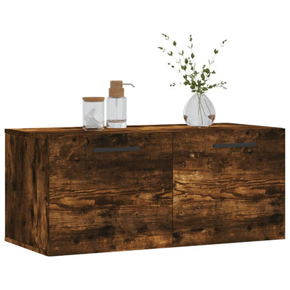 Mobile a Parete Rovere Fumo 80x36,5x35 cm in Legno Multistrato | homemem39