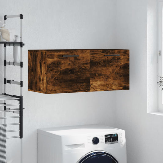 Mobile a Parete Rovere Fumo 80x36,5x35 cm in Legno Multistrato | homemem39