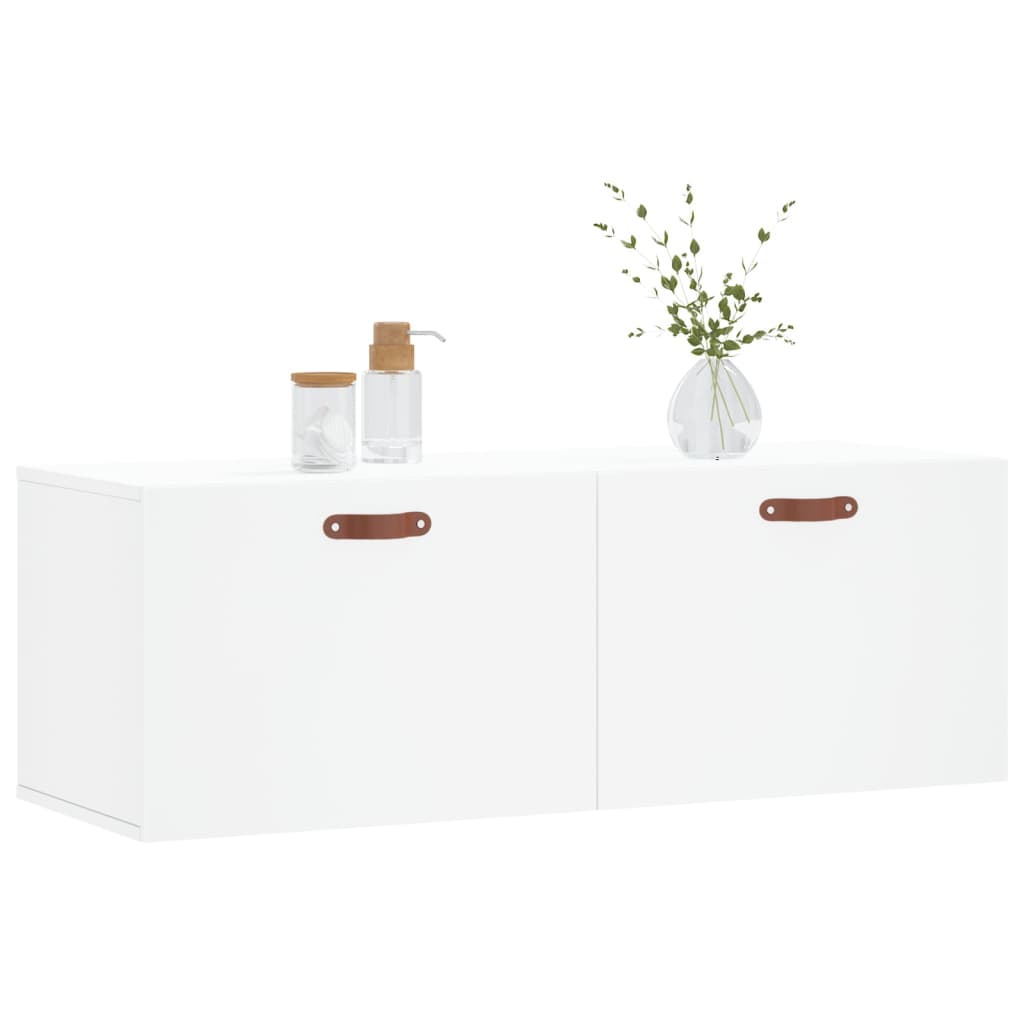 Mobile a Parete Bianco 100x36,5x35 cm in Legno Multistrato | homemem39