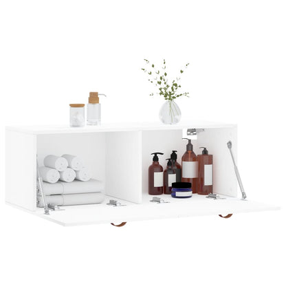 Mobile a Parete Bianco 100x36,5x35 cm in Legno Multistrato | homemem39