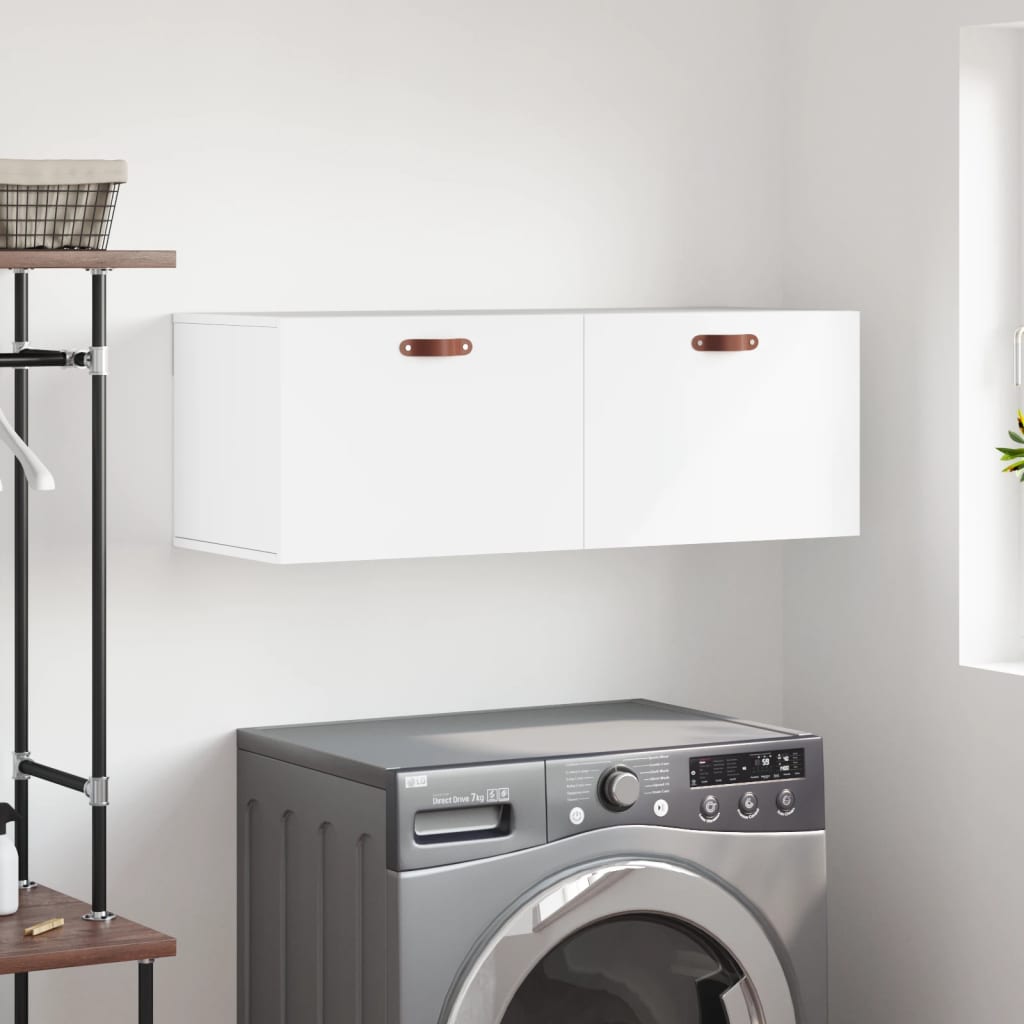 Mobile a Parete Bianco 100x36,5x35 cm in Legno Multistrato | homemem39