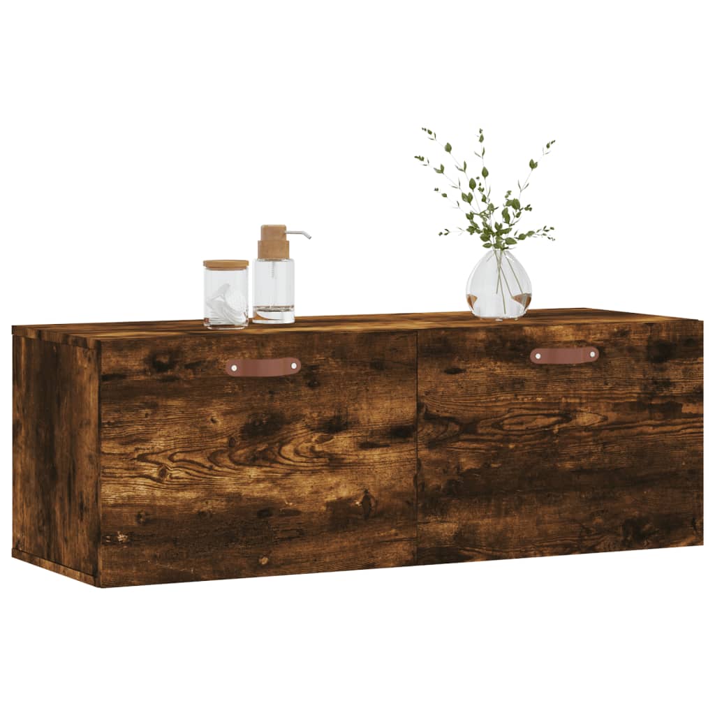 Mobile a Parete Rovere Fumo 100x36,5x35 cm in Legno Multistrato | homemem39
