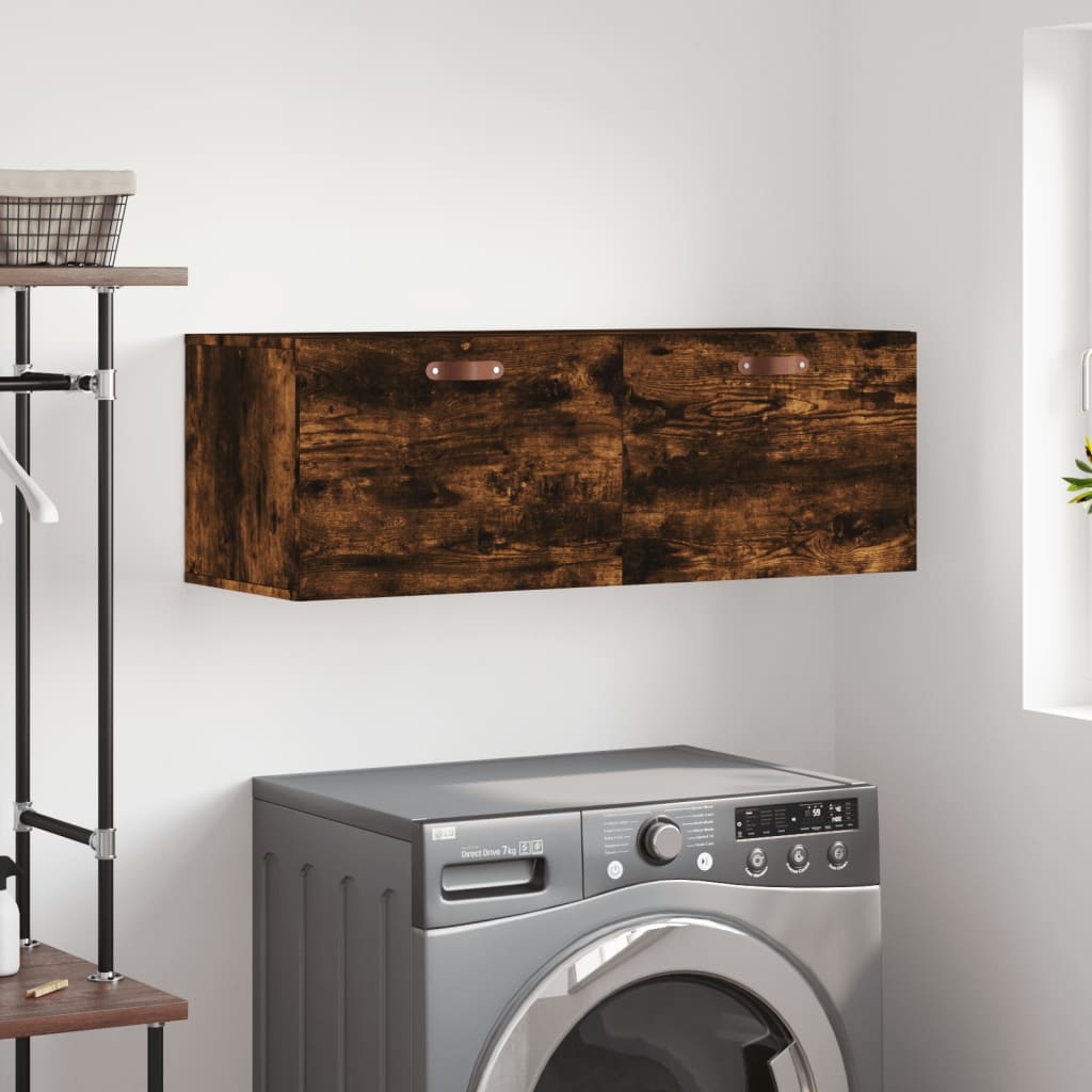 Mobile a Parete Rovere Fumo 100x36,5x35 cm in Legno Multistrato | homemem39