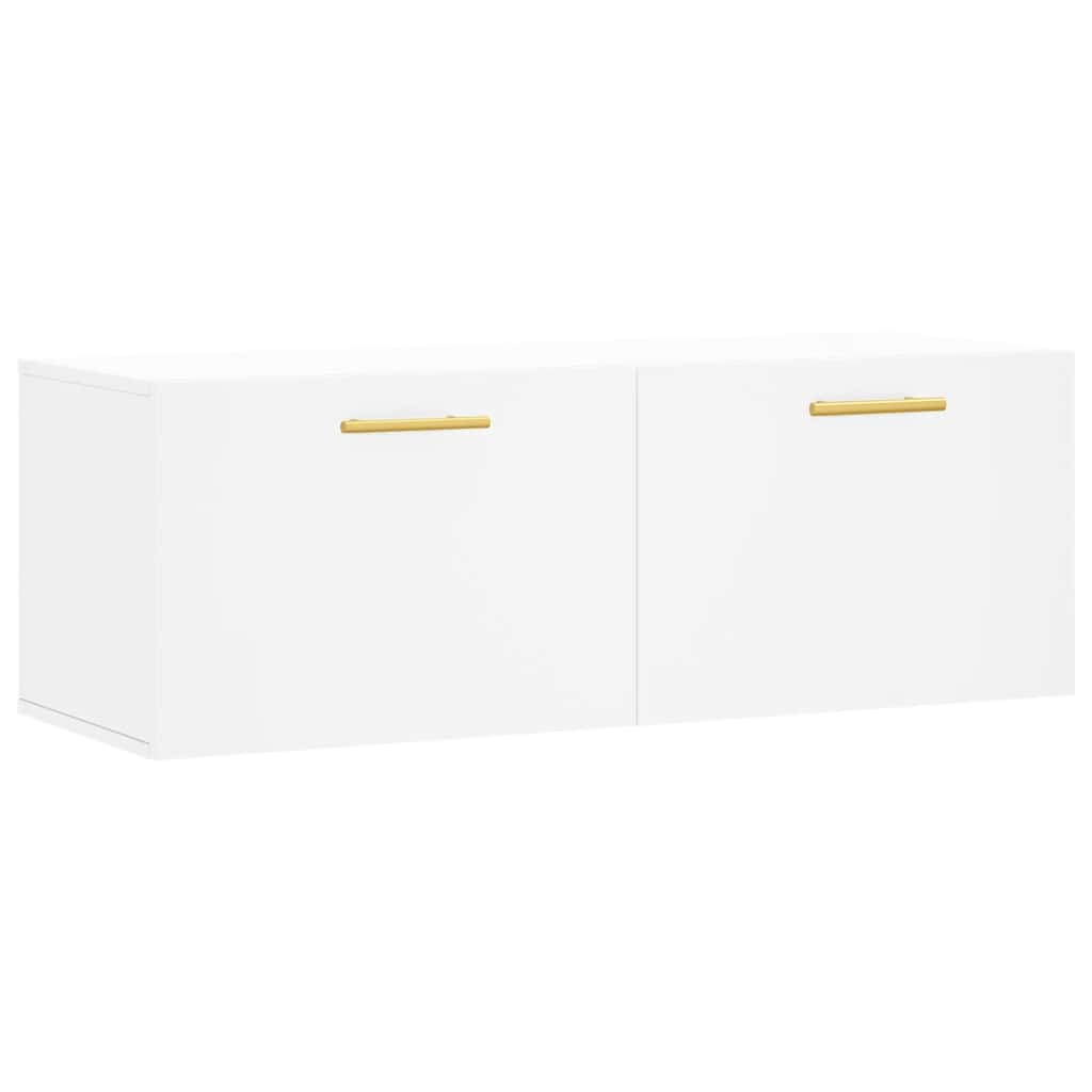 Mobile a Parete Bianco 100x36,5x35 cm in Legno Multistrato | homemem39