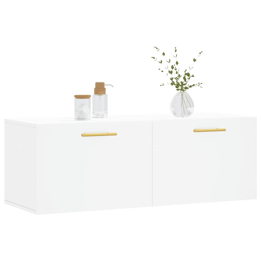 Mobile a Parete Bianco 100x36,5x35 cm in Legno Multistrato | homemem39