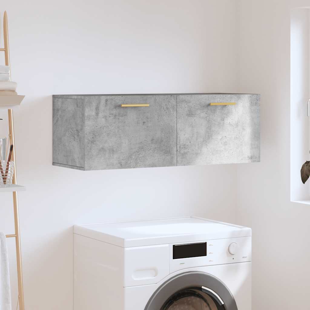 Mobile a Parete Grigio Cemento 100x36,5x35 cm Legno Multistrato | homemem39