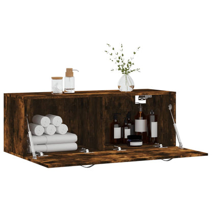 Mobile a Parete Rovere Fumo 100x36,5x35 cm in Legno Multistrato | homemem39