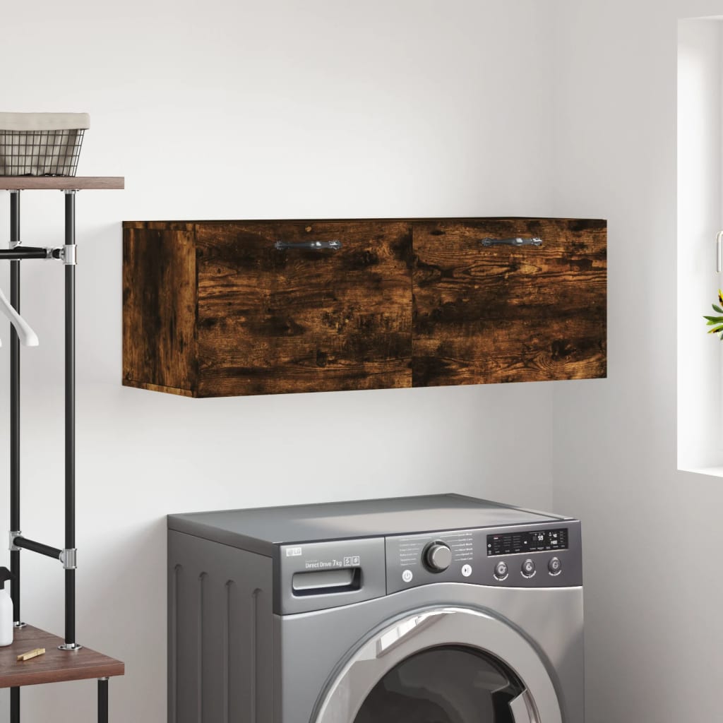 Mobile a Parete Rovere Fumo 100x36,5x35 cm in Legno Multistrato | homemem39
